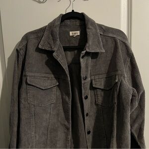 POL Charcoal Corduroy Shirt Jacket